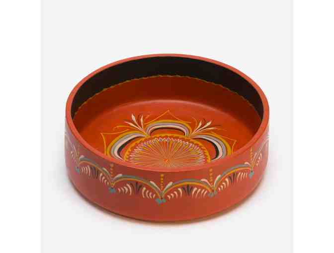Bowl with Viksdal Rosemaling by Diane Edwards