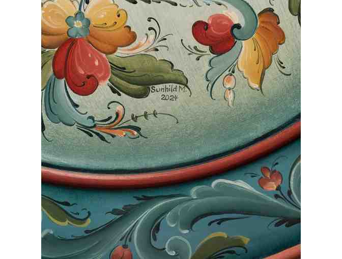 Telemark Rosemaled Plate by Sunhild Muldbakken