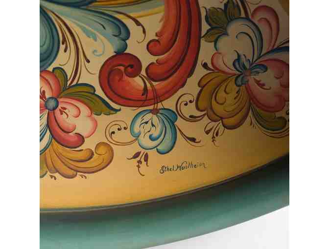 Large Rosemaled Bowl by Ethel Kvalheim