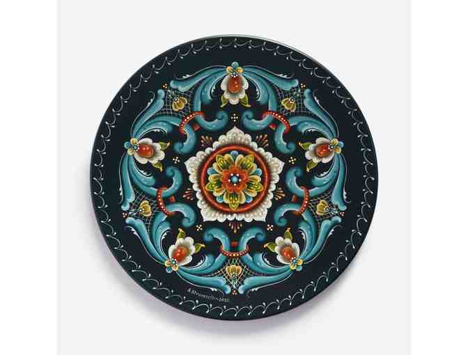 Rogaland Rosemaled Plate by Sally Stromseth
