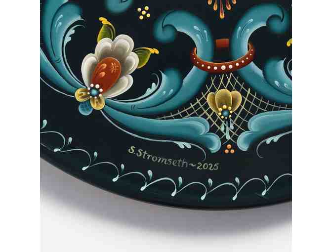 Rogaland Rosemaled Plate by Sally Stromseth