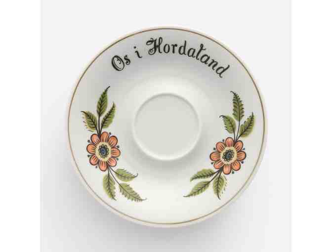 Set of 6 Porsgrund Porcelain China Cups, saucers and Dessert Plates