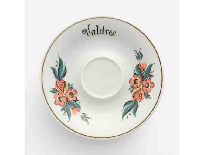 Set of 6 Porsgrund Porcelain China Cups, saucers and Dessert Plates