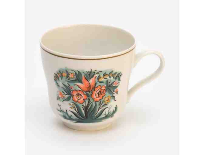 Set of 6 Porsgrund Porcelain China Cups, saucers and Dessert Plates