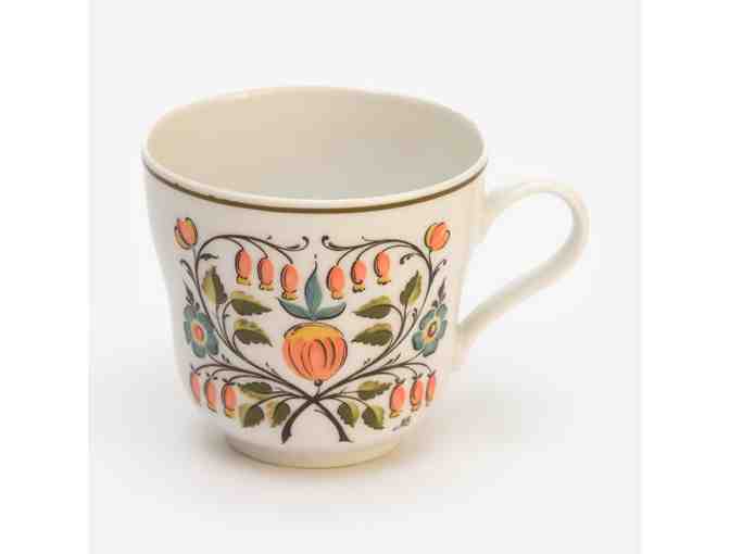 Set of 6 Porsgrund Porcelain China Cups, saucers and Dessert Plates