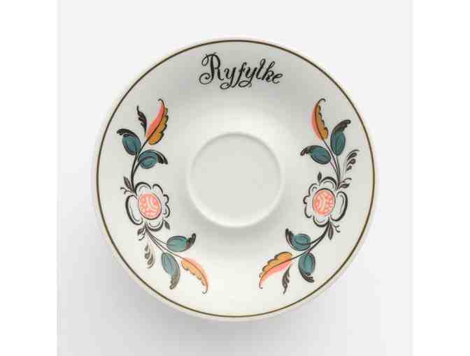 Set of 6 Porsgrund Porcelain China Cups, Saucers and Dessert Plates