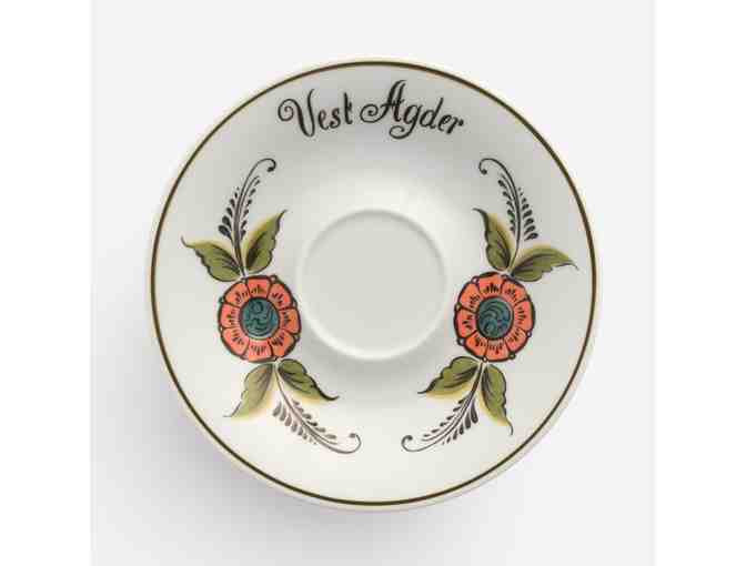 Set of 6 Porsgrund Porcelain China Cups, Saucers and Dessert Plates