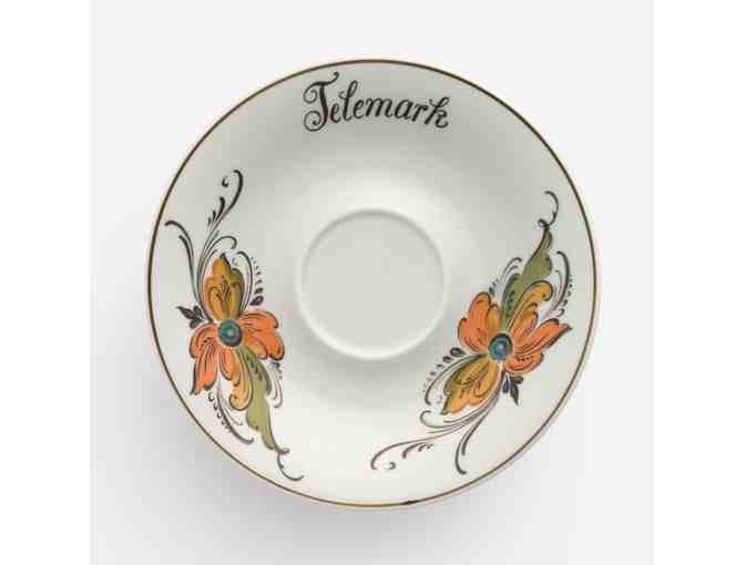 Set of 6 Porsgrund Porcelain China Cups, Saucers and Dessert Plates