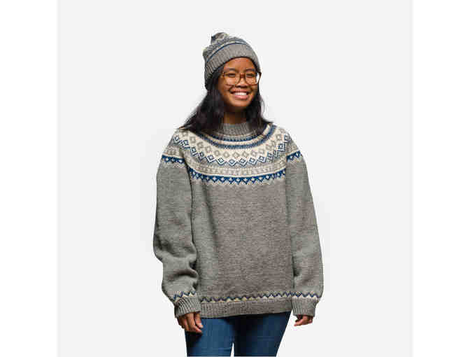 Vintage Norwegian Sweater with Matching Hat