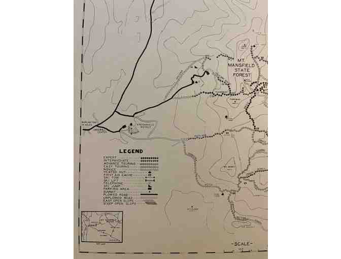 Vintage 'Ski Runs and Ski Trails Mount Mansfield Vermont' Map, 1941