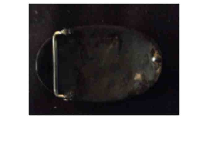 Silver and turquoise belt buckle