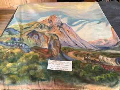 Old Hand Painted Art on Fabric