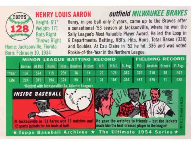 Hank Aaron 1954 Rookie Card Reprint w/Authentic Signature