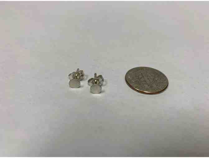 Sterling Silver Circle Studs - Matte Finish