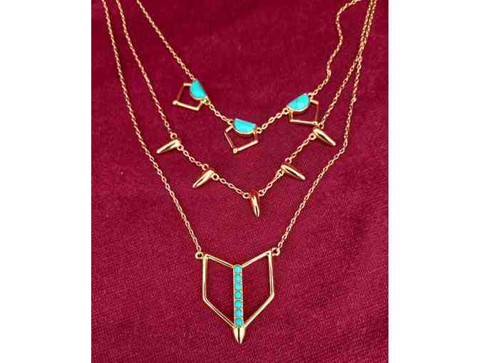 Gold & Turquois Stella & Dot Layering Necklace