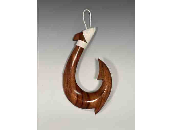 'He Makau' Wood Fish Hook by Artist Geoff Morris