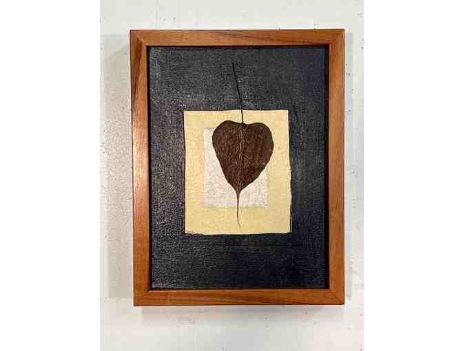 Handmade Bodhi Leaf Art with Koa Frame 'Threshold' by Glen Moriwaki, Professor Emeritus