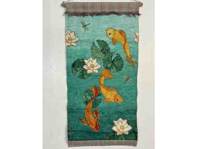 'Koi Spirits' Sewn Wall Hanging by Tashi Deibel