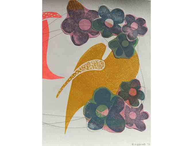 Three Original Linocut Prints With Stitching by Shannon Hiramoto