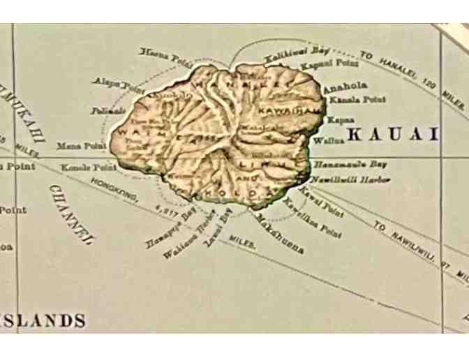 Vintage Map of Hawaiian Islands