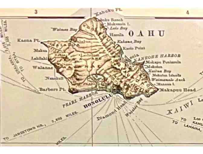 Vintage Map of Hawaiian Islands