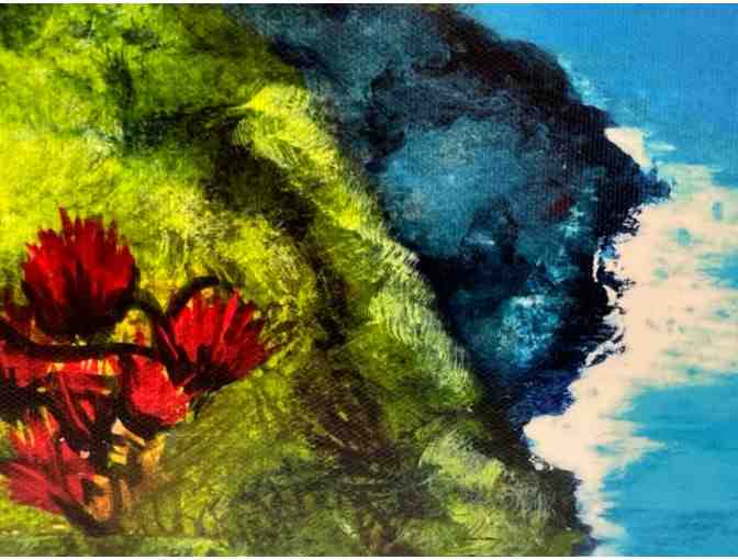 Fine Art on Metal with Bamboo 'Ohi'a Lehua' by Carol Meckling, Kauai Artist