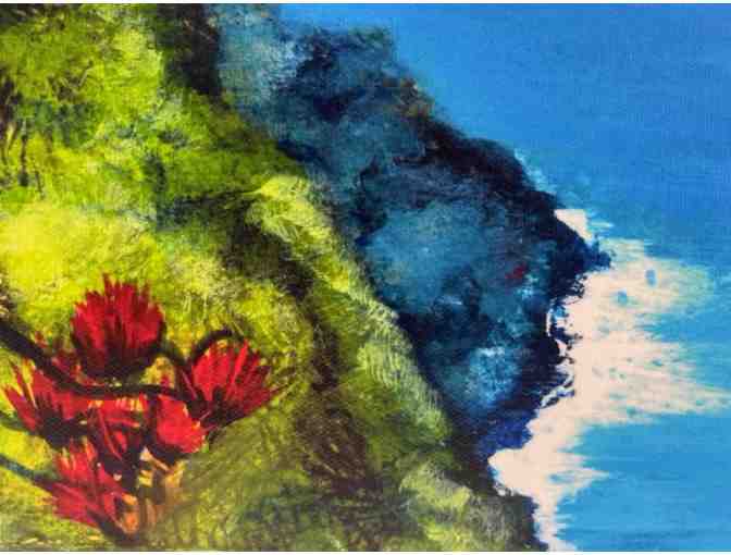Fine Art on Metal with Bamboo 'Ohi'a Lehua' by Carol Meckling, Kauai Artist