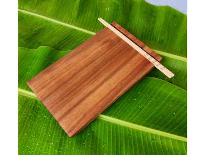 Handcrafted sapele wood sushi platter 7' x 12'