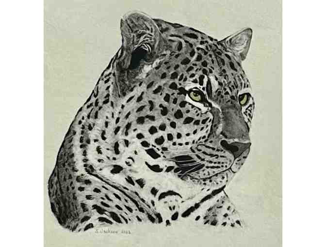 "African Leopord" Original Pen and Charcoal by Steve Jackson, Kauai - Photo 3