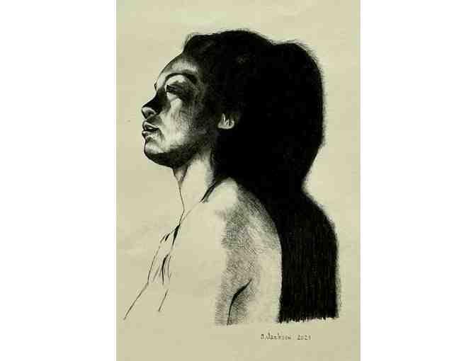 'Polynesian Girl' Original Pen and Charcoal by Steve Jackson