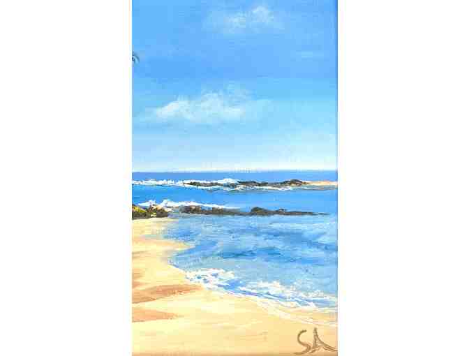 'Poipu Beach's Keiki Pond' Oil Painting by Sandra Ambrose