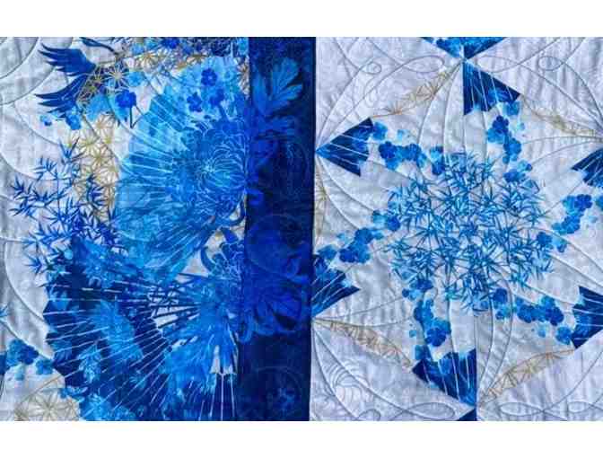 'Cranes in Flight' Hand Stitched Quilt by Maile Bloxom of Vicky's Fabrics