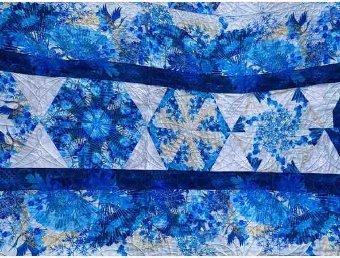 'Cranes in Flight' Hand Stitched Quilt by Maile Bloxom of Vicky's Fabrics