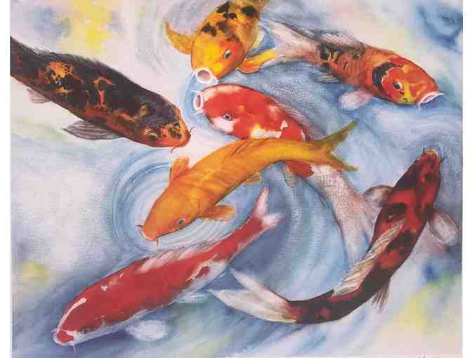 7 Koi Limited Edition Giclee Print By Marcia Minnichhofer - Photo 1