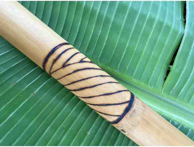 Golden Bamboo and Macadimia Nut Wood Walking Stick by Dave Reando