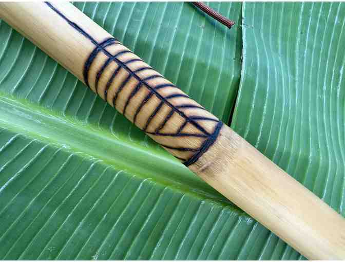 Golden Bamboo and Macadimia Nut Wood Walking Stick by Dave Reando