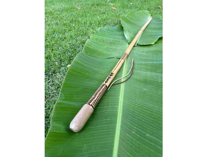 Golden Bamboo and Macadimia Nut Wood Walking Stick by Dave Reando