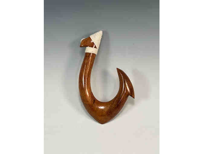 Hawaiian Koa Fish Hook by Geoff Morris
