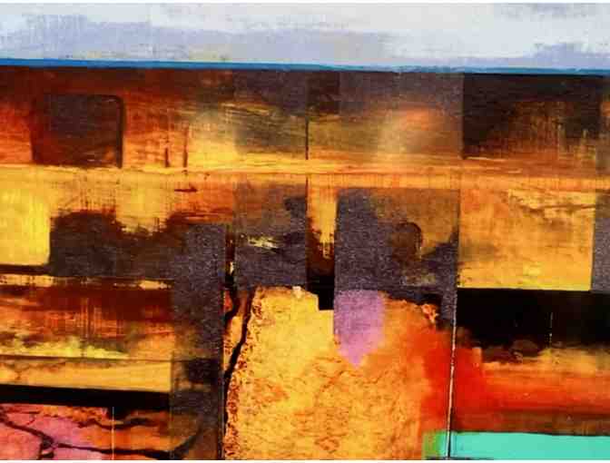 Fine Art Print on Metal with Bamboo 'Petroglyphs'by Carol Meckling, Kauai Artist