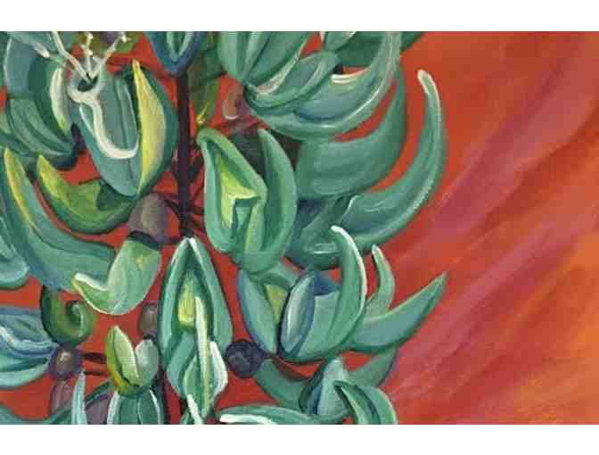 Original Acrylic Painting 'Radiant Blue Jade Vine' by Marionette Taboniar