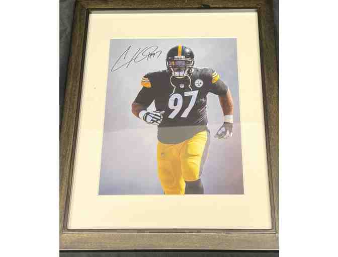 Framed Pittsburgh Steelers Autographed Lithograph of Cameron 'Cam' Heyward