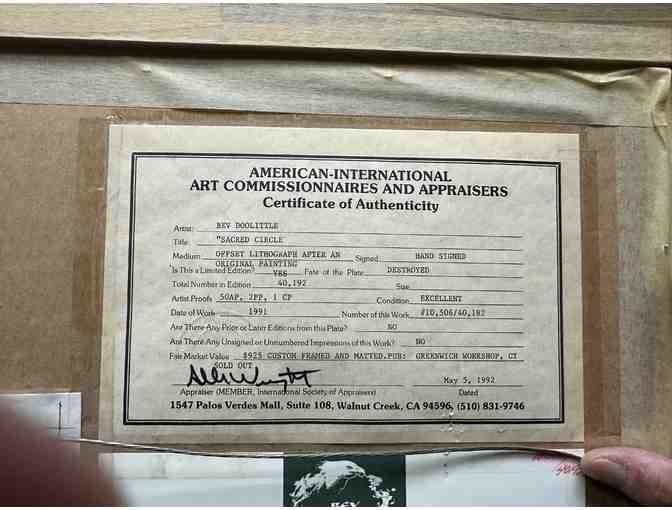 Custom Framed 'Sacred Circle' by fine artist, Bev Doolittle, Limited Edition