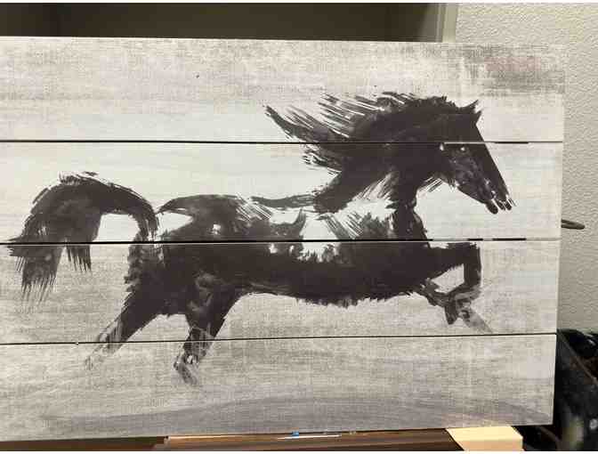 Running Horse on Wood