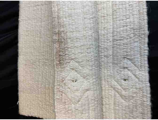 H Bernatz Western Woven Saddle Blanket, Light Tan with Leather