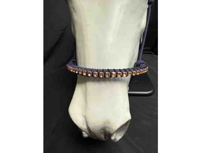 Rose Gold / Navy Crystal Halter with Lead by Cashel Company