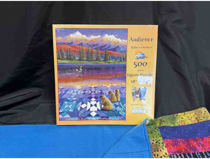 Quilt fleece backing (44.5' x 55') and Quilt Puzzle