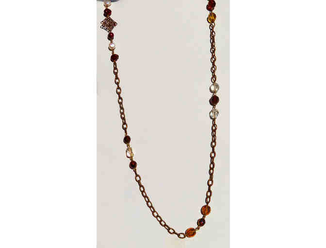 Chain Necklace with Aurora Swarovski Crystals and Pearls - 141 - Photo 1