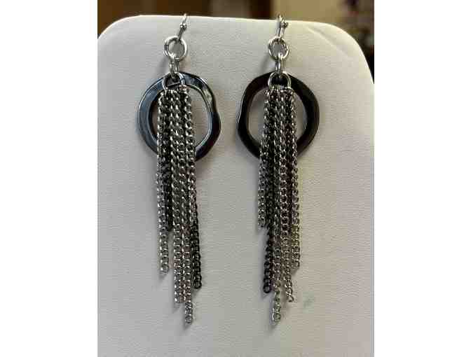Premier Designs Charcoal and Silver Earrings - Photo 1