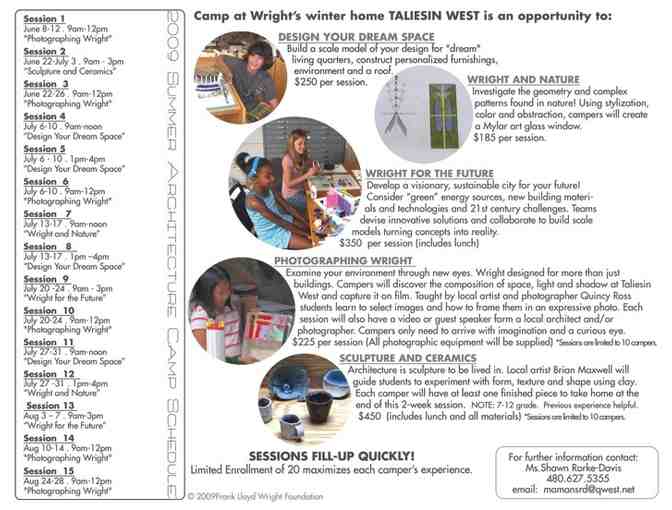 Frank Lloyd Wright - Taliesin West - Complimentary Tour For TWO