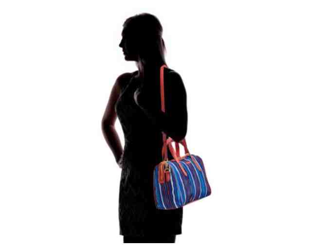 Vera Bradley Preppy Poly Marlo Satchel in Cobalt Stripe